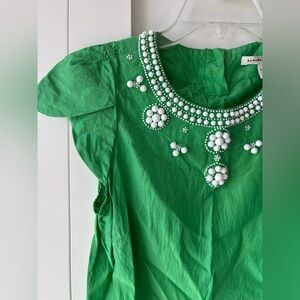 Beaded Cap Sleeve Blouse